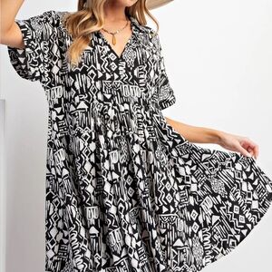 Easel Geometric Dress NWT